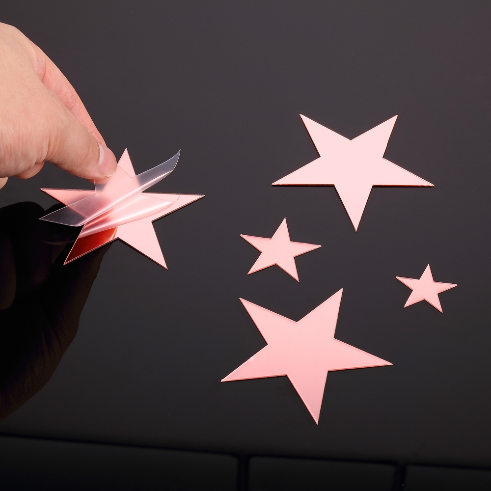 Shappy 32 Pieces Removable Star Mirror Stickers Acrylic Mirror Setting