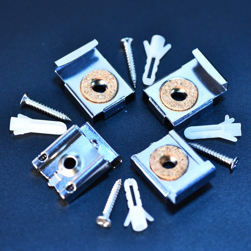 Shappy 2 Sets (8 Pieces) Spring Loaded Mirror Hanger Clips Set Unframed