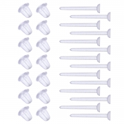 Shappy 1000 Pairs Plastic Earring Posts Clear Ear Pins and Silicone Rubber Backs Earnuts Earring Backs for Men Women