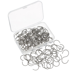 Shappy 100 Pieces Mini S Hooks Connectors S-shaped Wire Hook with Storage Box for DIY Crafts, Hanging Jewelry, Key Chain, Tags (1.18 x 0.59 Inch)