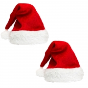 Shappy 2 Pack Plush Christmas Hat Santa Hats Costume for Christmas Party (44 x 30cm/ 17.3 x 11.8Inch)