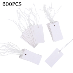 Shappy Price Tags Marking Labels Display Hang Tags with Elastic Rope, 40 by 20 mm (600 Pieces)
